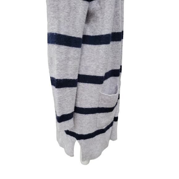 Madewell Kent Long Line Striped‎ Wool Alpaca Blend Cardigan Grey Blue Size XS - Picture 5 of 10